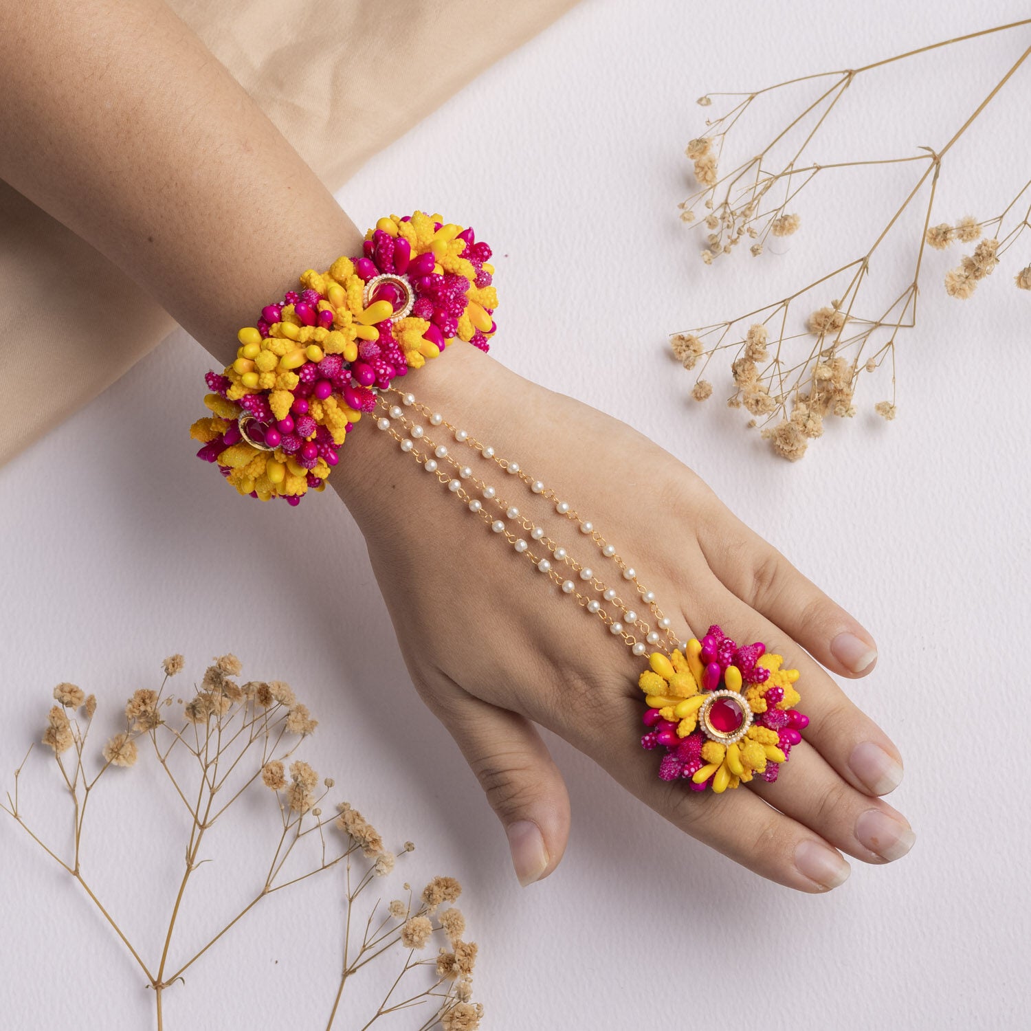 Nazreen floral jewellery set hathphool