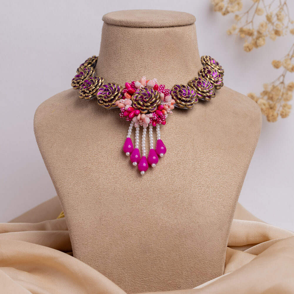 Kusuma floral jewellery set necklace