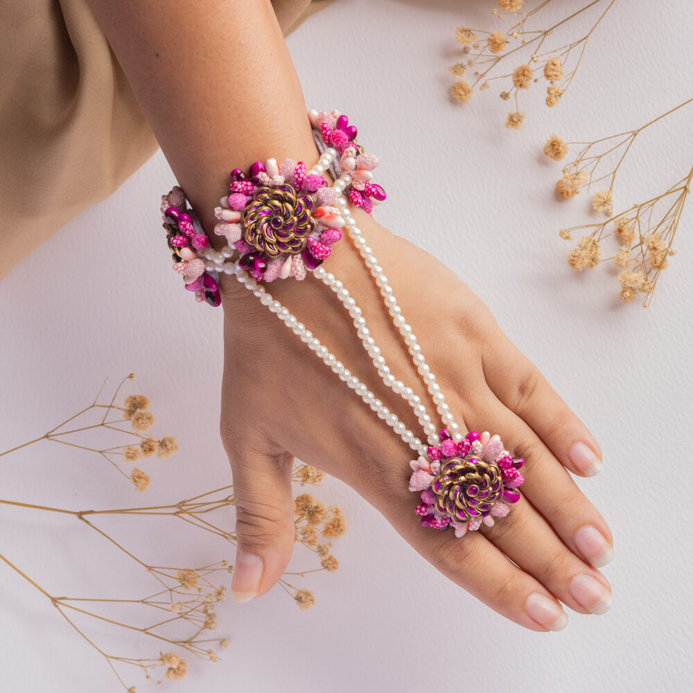 Kusuma floral jewellery set hathphool