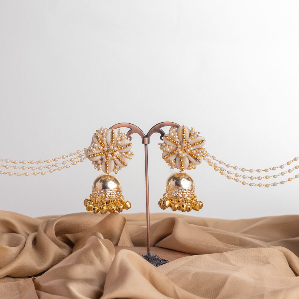 Kaavya floral jewellery set earrings detail