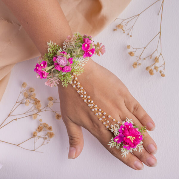 Pushpika floral jewellery set hathphool