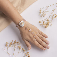 Motiyaan floral jewellery set hathphool