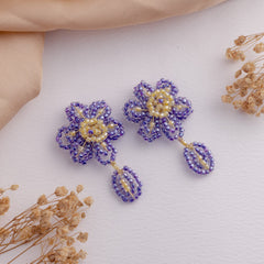 Bunawat beaded wire floral jewellery set earrings