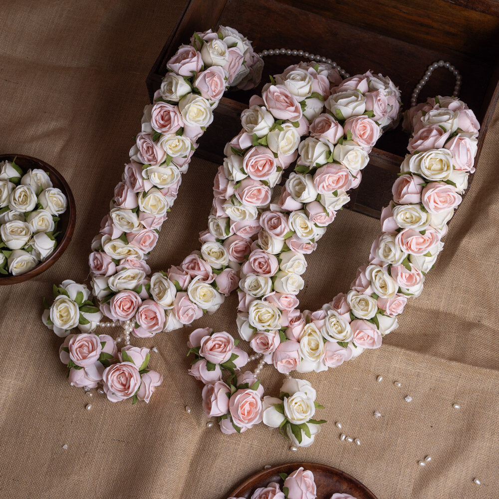 Blush & Ivory Rose Garland Set of 2