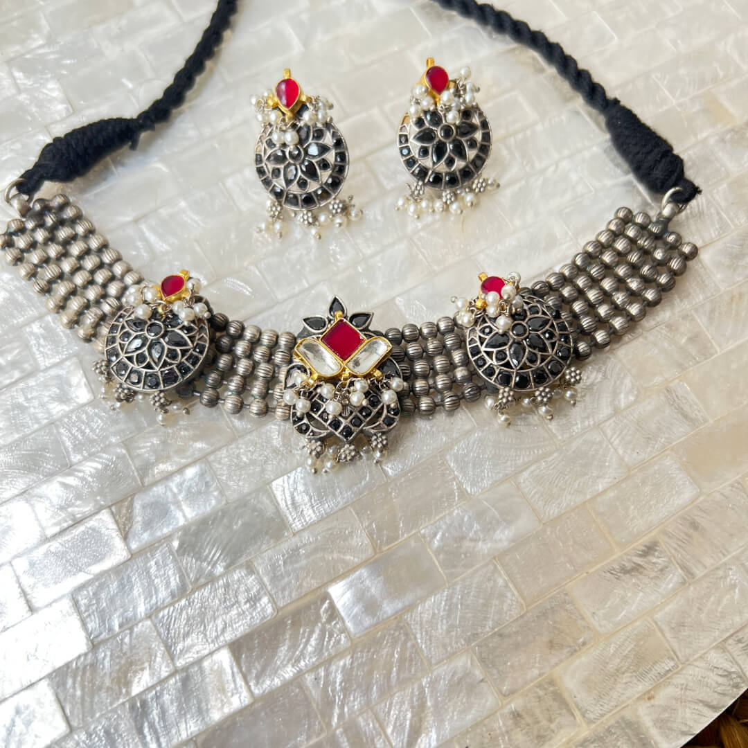Antique Jewellery Necklace and Earrings - JJCN111