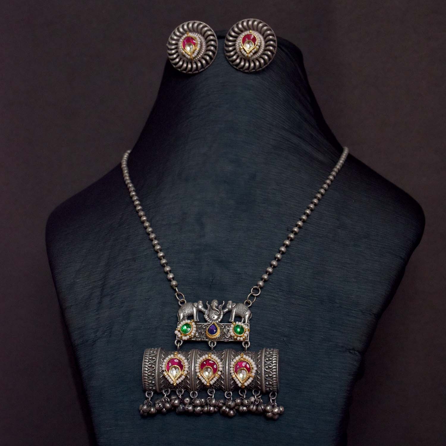 Antique Jewellery Necklace and Earrings - JJCN118