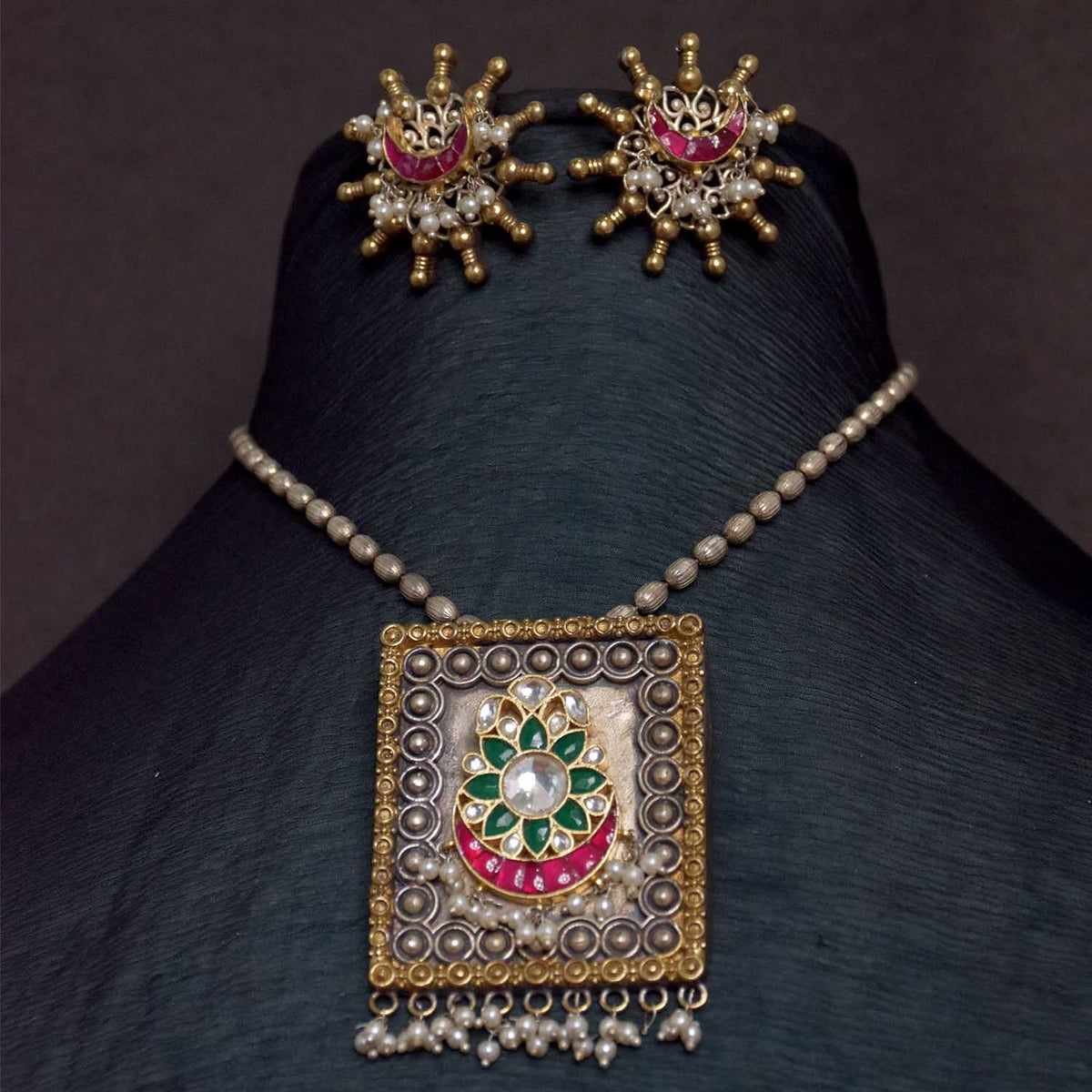Antique Jewellery Necklace and Earrings - JJCN121