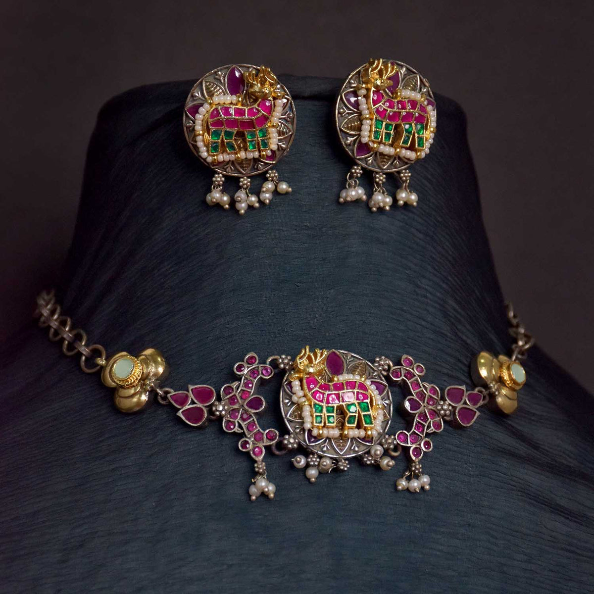 Antique Jewellery Necklace and Earrings - JJCN130