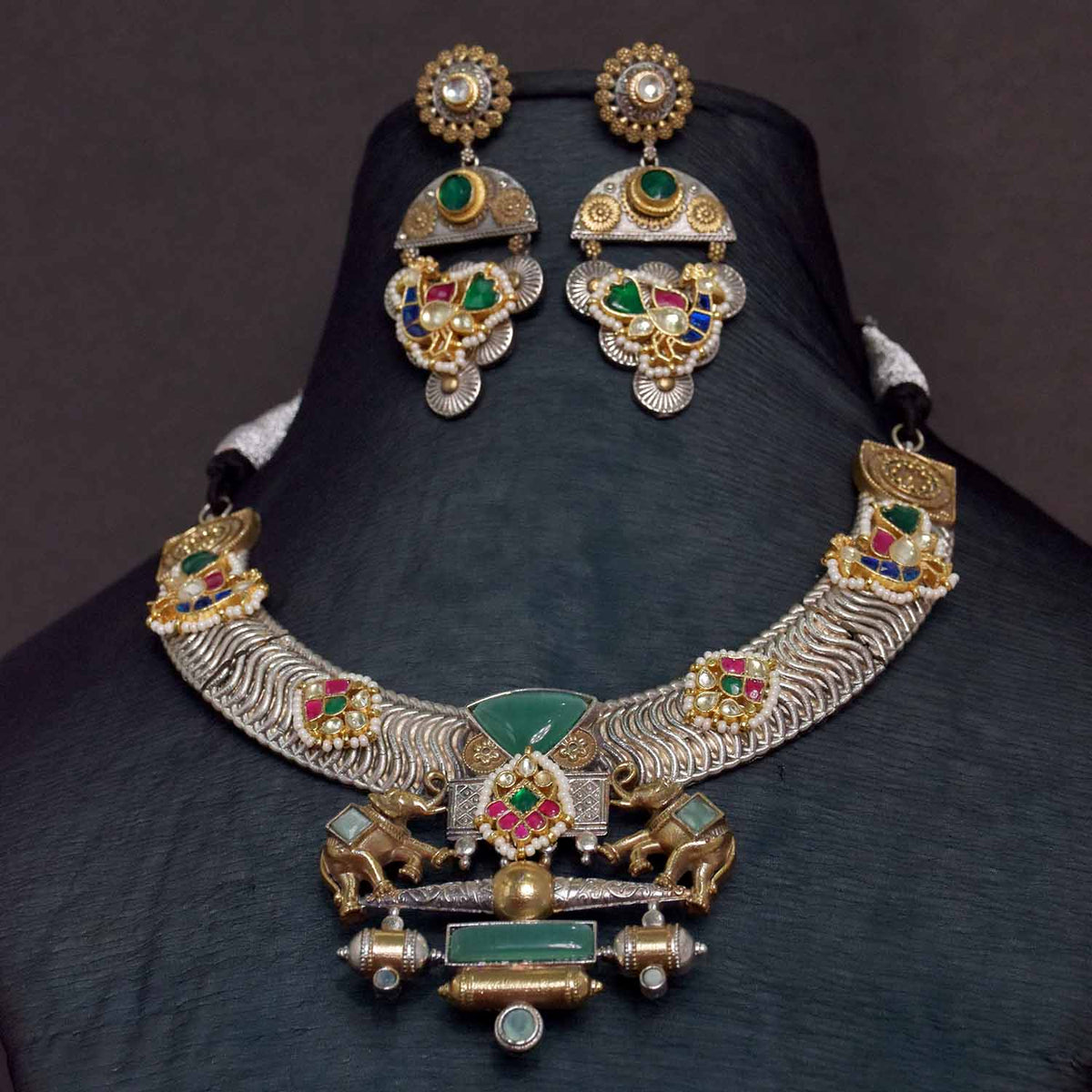 Antique Jewellery Necklace and Earrings - JJCN131