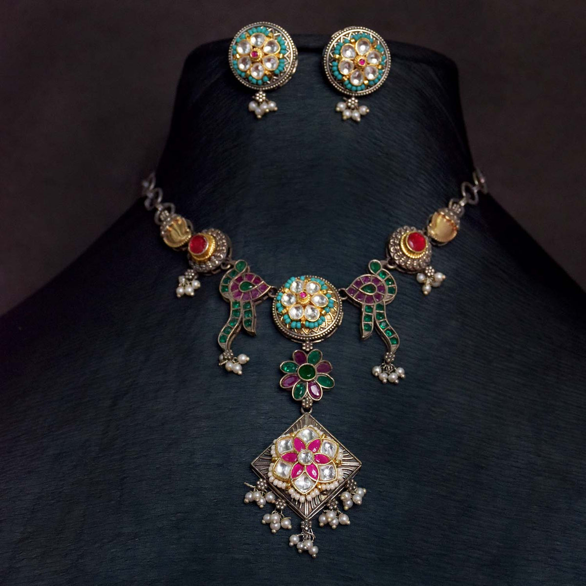 Antique Jewellery Necklace and Earrings - JJCN132