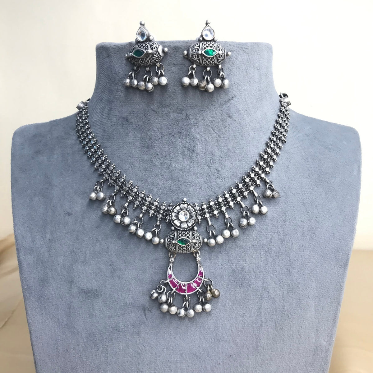 Antique Jewellery Necklace and Earrings - JJCN138