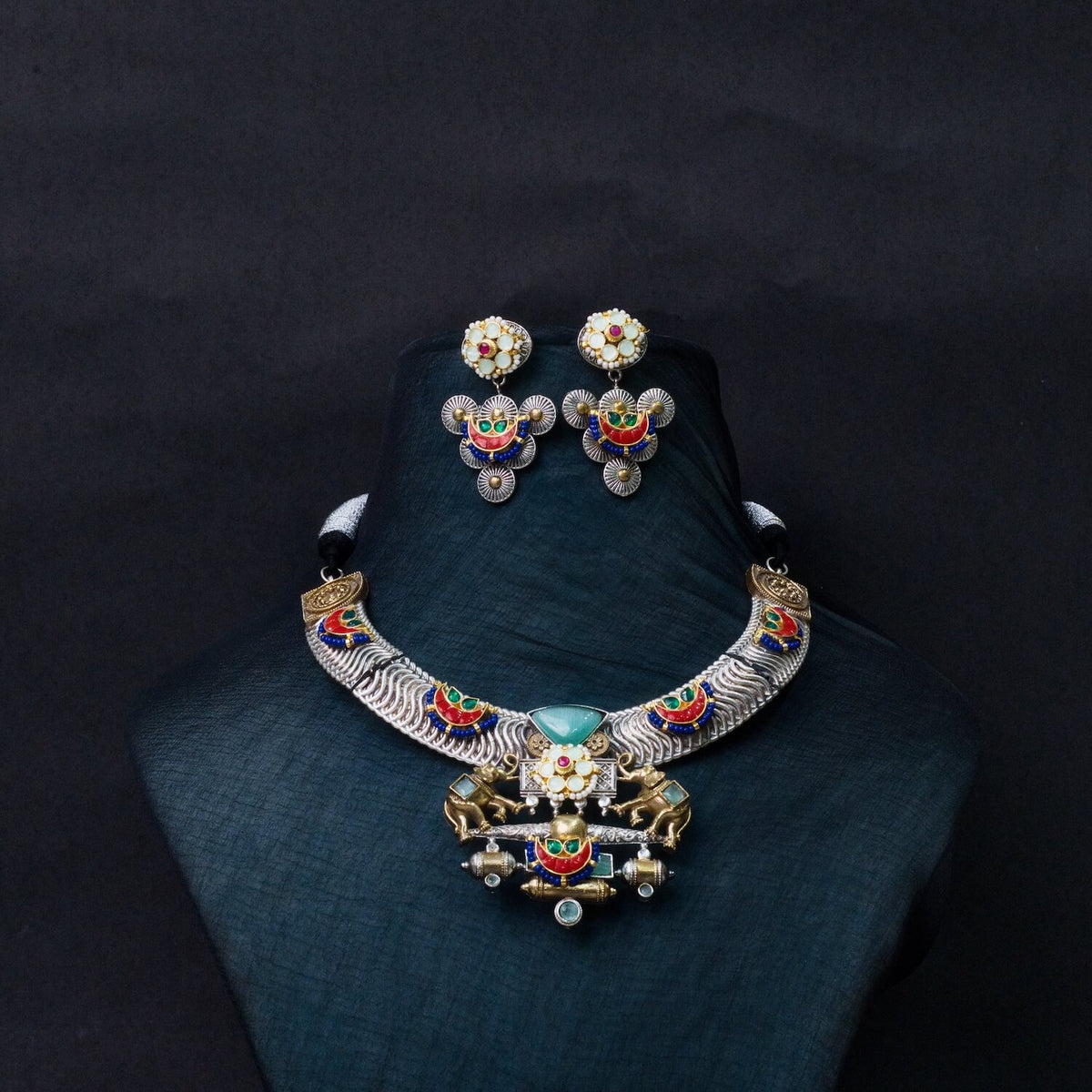 Antique Jewellery Necklace and Earrings - JJCN150