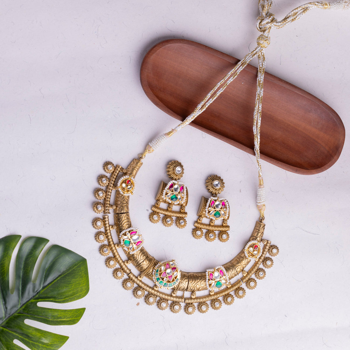 Antique Jewellery Necklace and Earrings - JJCN159