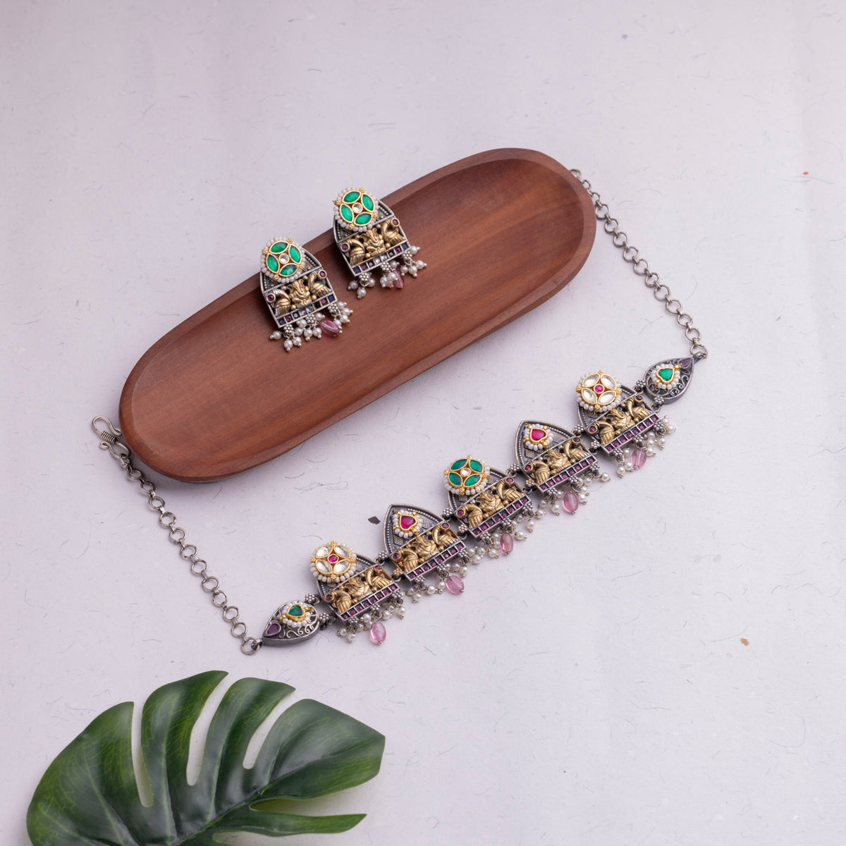 Antique Jewellery Necklace and Earrings - JJCN170