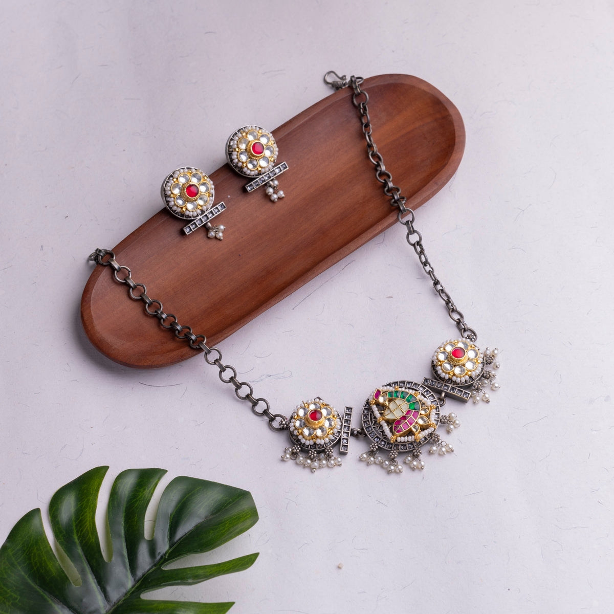 Antique Jewellery Necklace and Earrings - JJCN171