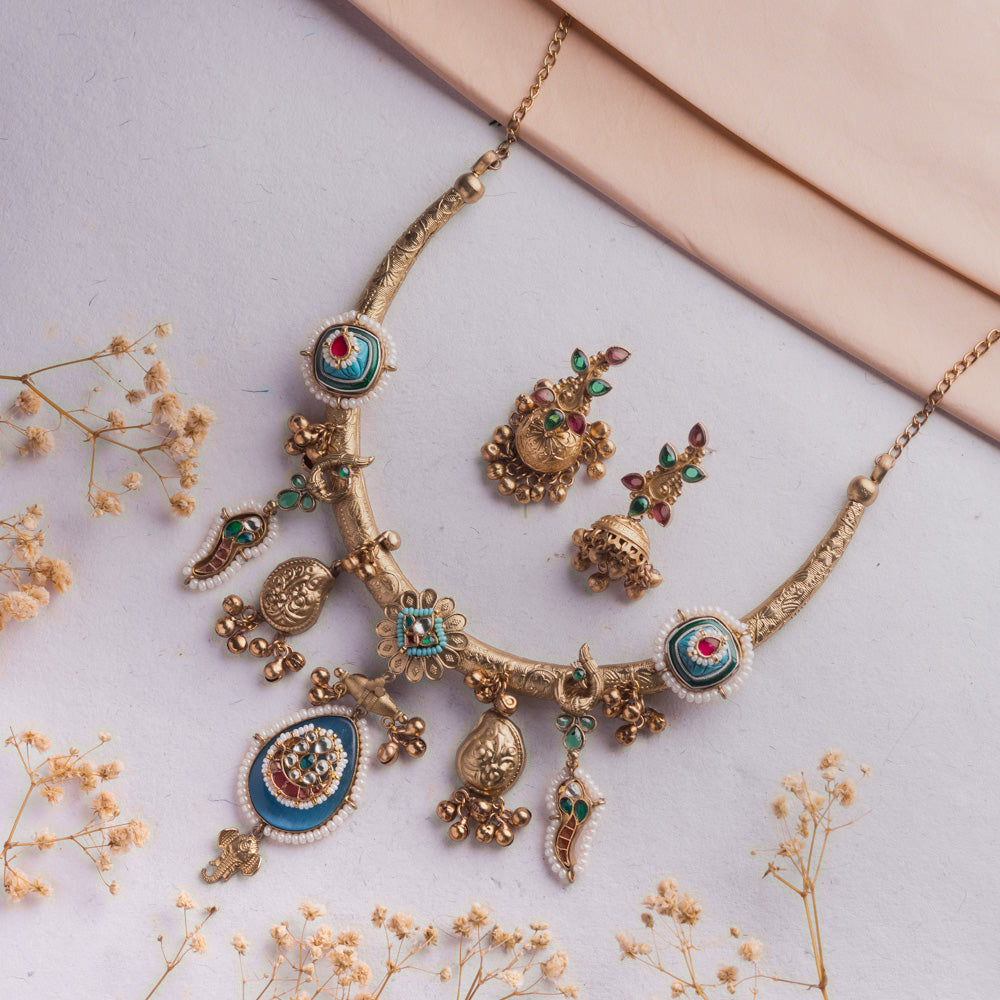 Antique Jewellery Necklace and Earrings – JJCN192