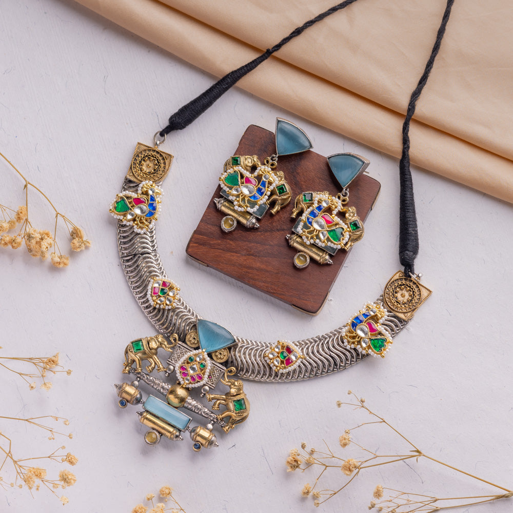 Antique Jewellery Necklace and Earrings - JJCN216
