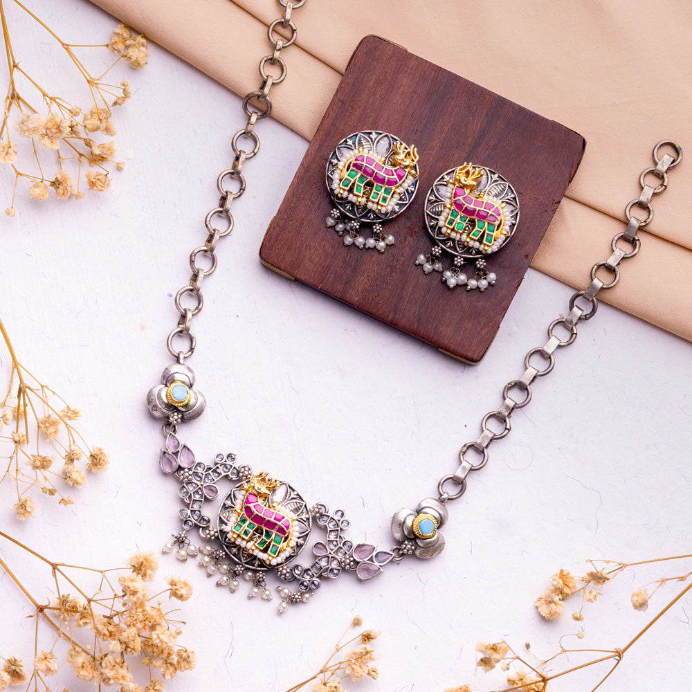 Antique Jewellery Necklace and Earrings - JJCN228