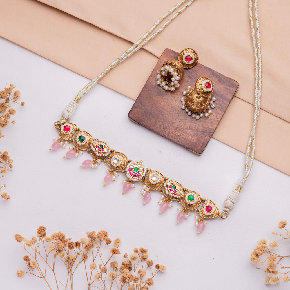 Antique Jewellery Necklace and Earrings - JJCN238