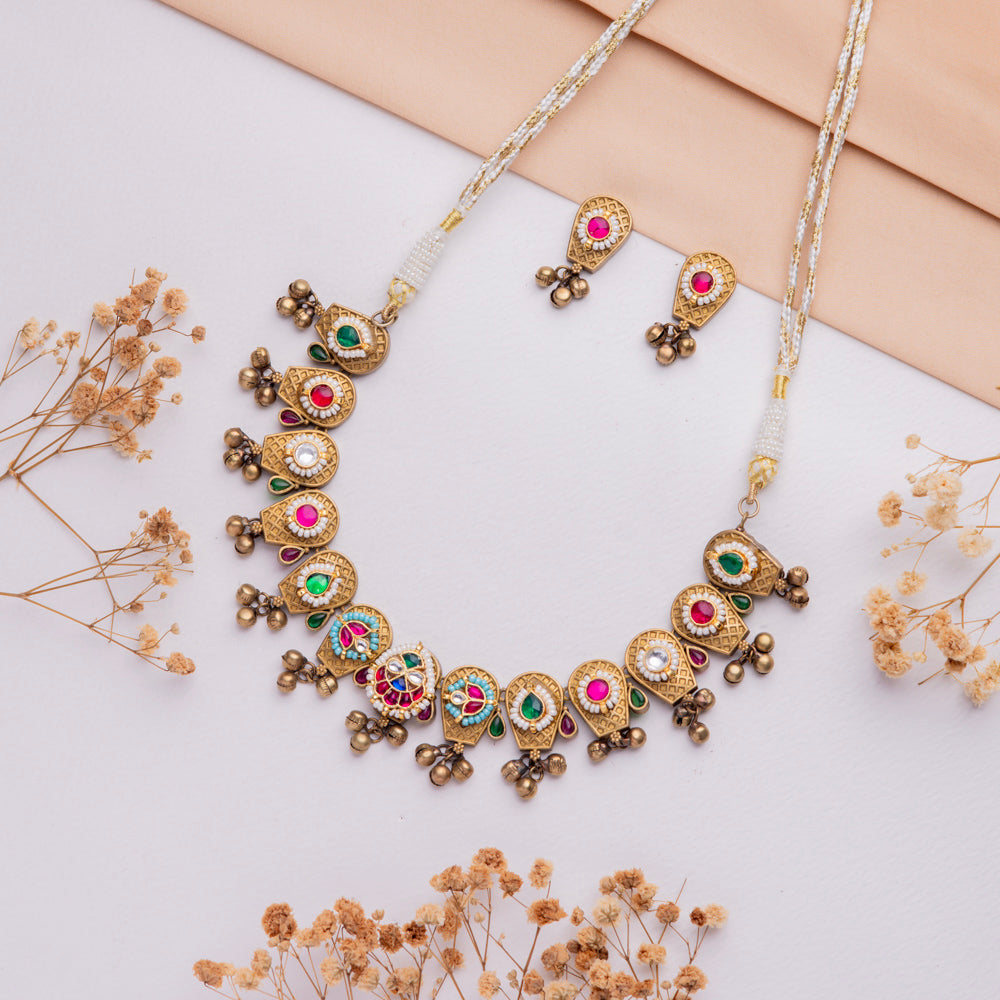 Antique Jewellery Necklace and Earrings - JJCN239