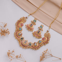 Antique Jewellery Necklace and Earrings JJCN244 Ruby