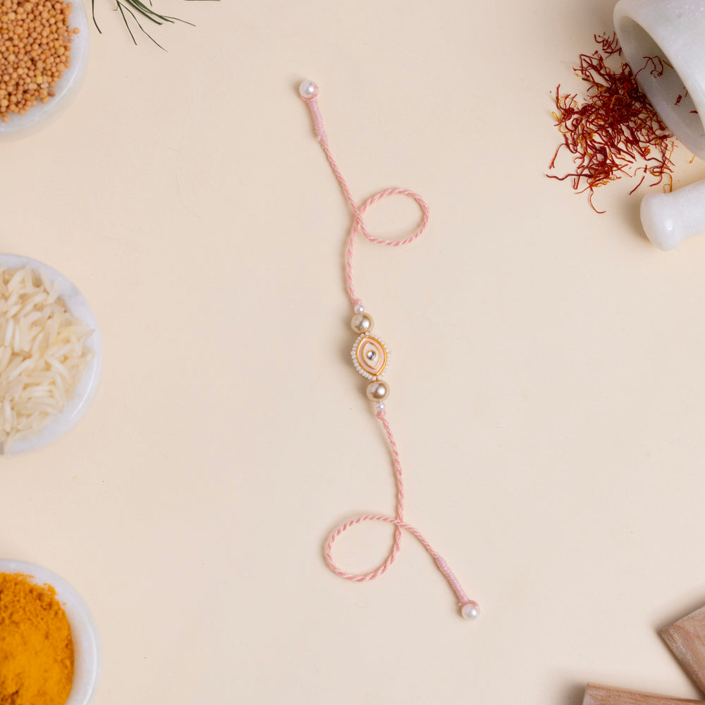 Kids Vedic Rakhi - Peach Evil Eye – VRK037
