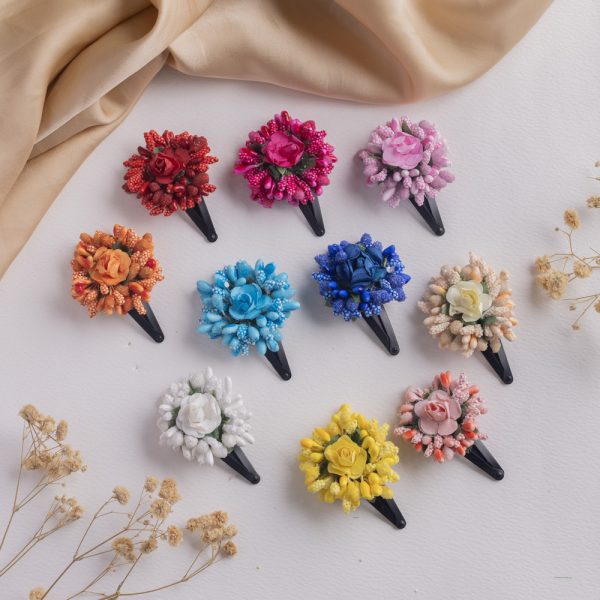 Handcrafted Floral Hair Pins (Set of 2) - FFC002