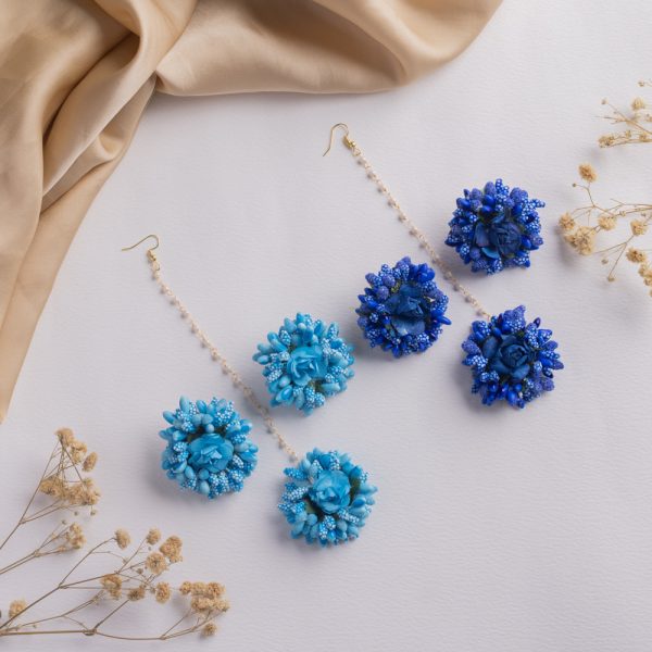 Floral Earrings & Tikka Set - FFC007 - Image 4