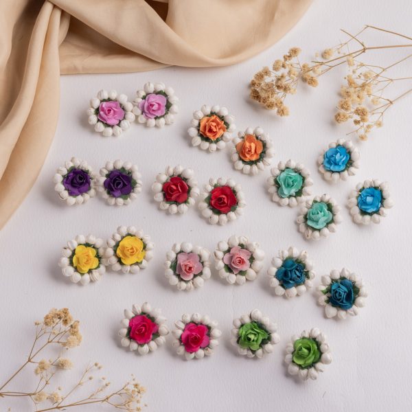 Mogra & Rose Floral Earrings - FFC011