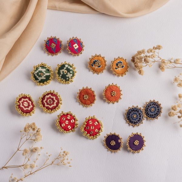 Handcrafted Fabric Earrings - FFC016