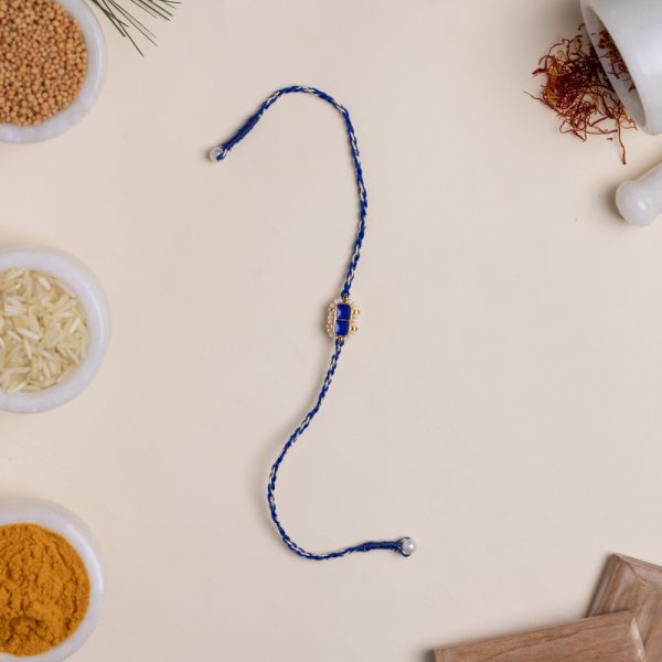 Kids Vedic Rakhi - Miniature blue block  – VRK040