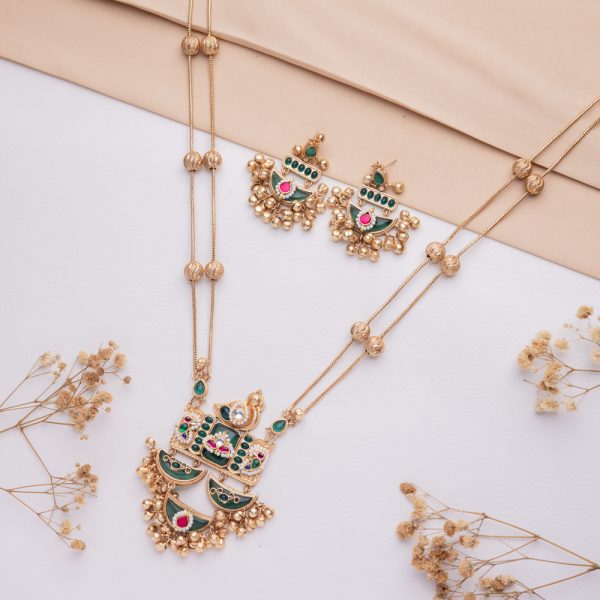 Antique Jewellery Necklace and Earrings - JJCN240 - Image 2