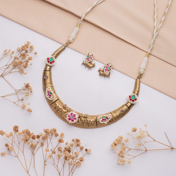 Antique Jewellery Necklace and Earrings - JJCN242