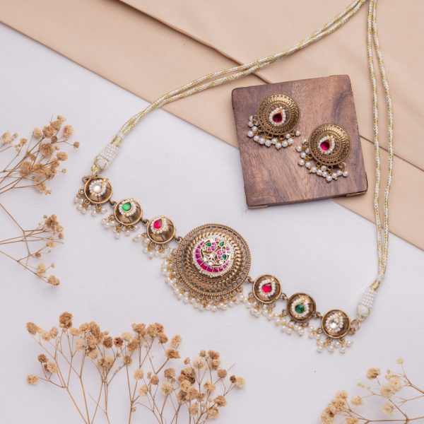 Antique Jewellery Necklace and Earrings - JJCN243